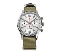 NC ST1901 Chronographenwerk 1963 Fliegeruhren Saphirglas Mechanische Armbanduhren Echtes Lederband Vintage-Uhr (Color 1)