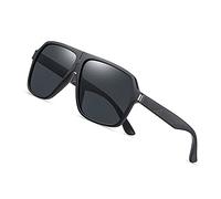 NC Weiqiao® Polarisierte Sonnenbrille für Herren, Sonnenbrille aus TR90, ultraleicht, rechteckig, 100 % UV400