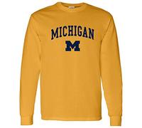 NCAA Offiziell lizenziertes College - University Team Color Arch Logo Langarm, Michigan Wolverines Gold, L