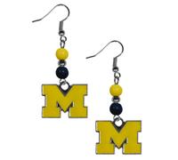 NCAA Siskiyou Sports Damen-Ohrringe mit Michigan Wolverines-Fan-Perlen, baumelnd, Einheitsgr e Teamfarbe