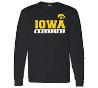 NCAA Wrestling Slant, Team-Farbe, langärmelig, College, Universität, Iowa Hawkeyes Schwarz, XL