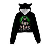 NCTCITY Damen Kapuzenpullover Cat Ear Crop Tops Stray Kids MAXIDENT 3D Druck Lässiger Kurz Hoodie Hip Hop Sportlich Sweatshirts Loose Sweater BangChan Changbin Hyunjin Felix Seungmin Jeongin