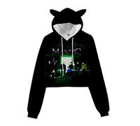 NCTCITY Damen Kapuzenpullover Cat Ear Crop Tops Stray Kids MAXIDENT 3D Druck Lässiger Kurz Hoodie Hip Hop Sportlich Sweatshirts Loose Sweater BangChan Changbin Hyunjin Felix Seungmin Jeongin