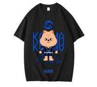 NCTCITY Herren Damen T-Shirt Stray Kids Karma süßes Cartoon-Tier Gedruckt Beiläufige Tops Baumwolle Harajuku Kurzarm Oberteile BangChan Lee Know Changbin Hyunjin Han Felix Seungmin I.N