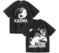 NCTCITY Herren Damen T-Shirt Used-Look Vintage Tops Stray Kids Karma Basic Tshirt Harajuku Kurzarm Baumwolle Oberteile BangChan Lee Know Changbin Hyunjin Han Felix Seungmin I.N