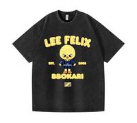 NCTCITY Herren Damen T-Shirt Used-Look Vintage Tops Stray Kids Neues Album Karma Merch Basic Tshirt Harajuku Kurzarm Oberteile süßes Cartoon-Tier Hyunjin Han Felix Seungmin I.N