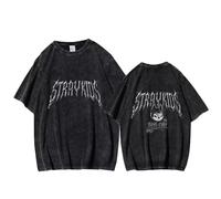 NCTCITY Herren Damen T-Shirt Used-Look Vintage Tops Stray Kids süßes Cartoon-Tier Gedruckt Basic Tshirt Harajuku Kurzarm Baumwolle Oberteile Changbin Hyunjin Han Felix Seungmin I.N