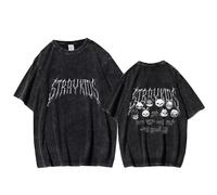 NCTCITY Herren Damen T-Shirt Used-Look Vintage Tops Stray Kids süßes Cartoon-Tier Gedruckt Basic Tshirt Harajuku Kurzarm Baumwolle Oberteile Changbin Hyunjin Han Felix Seungmin I.N