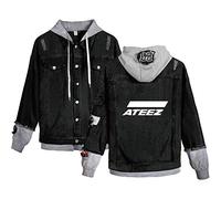 NCTCITY Jeansjacke Freizeit Kapuzenjacke Ripped Kapuzenpullover Herbst Winter Denim Coat Knopfleiste Hooded Sweatshirts HONGJOONG SEONGHWA Yunho YEOSANG SAN MINGI WOOYOUNG JONGHO