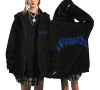 NCTCITY Kapuzenjacke Y2K E-Girl Zip Up Hoodies Freizeit Streetwear Sweater Top Stray Kids Dominate World Tour süßes Cartoon-Tier Gedruckt Jacke Sweatshirt Schwarz BangChan Hyunjin Han Felix I.N