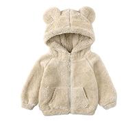 NCTCITY Kleinkind Kinder Kapuzenjacke Cartoon 3D Ohr Hoodie Langarm Fleece Jacken Mit Kapuze Jungen Mädchen Mantel Oberteile Freizeit Sweatshirt Reißverschluss Dicke Warme Tops Für 1-7 Jahre