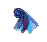 Ndier Seidentuch Sommer Ankunft Mode Chiffon Schals Gradient Farben Georgette Weibliche Seidenschals 50 * 160Cm-Blau Lila