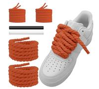 NDTEZUGT 10mm dicke Schnürsenkel für Schuhe, Big Rope Laces for Sneakers, Runde Seil Klobige Gedrehte Baumwoll Kordel Schuhbänder für Turnschuhe (Orange-02, 47''/120cm)