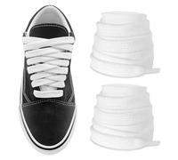 NDTEZUGT 10mm Schnürsenkel für Vans Old Skool Classic Skate Schuhe, Flach Dicke Ersatz Schuhbänder für Turnschuhe (Weiß, 63"/160cm)