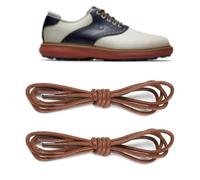 NDTEZUGT Gewachste Schnürsenkel für FootJoy, 2.5 mm Golf Dünne Runde Oxford Schnürsenkel, Ersatzschnüre für Herren Abendschuhe (Braun,28"/70cm)