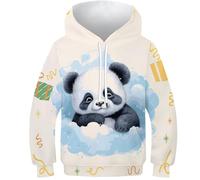 NEAFP Kinder Sweatshirt Panda - Exklusiver Kinder Hoodie Mit 3D-Design, Kinder Pullover, Der Komfort Und Moderne Optik Bietet