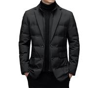 Nearflying James Urban Windbreaker Herren Business Casual Windbreaker Daunenjacke Winter Warm Anzug Daunenjacke mit Taschen, Schwarz , XXL