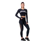 Nebbia Damen Leggins Nebbia Mesh leggings high waist 573 black XS