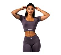 Nebbia Damen Tank-Top Nebbia Flow Seamless Shaping Crop Top 499 DARK GREY M