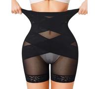 Nebility Shapewear Bauchkontrolle Body Shaper Hohe Taille Butt Lifting Panties Shapewear Shorts Oberschenkel Slimmer, Schwarz, X-Large