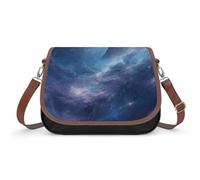 Nebula And Moon Crossbody-Tasche für Damen, Leder, Crossover-Schultergriff, Tasche mit verstellbarem Riemen, Hobo-Handtasche, große Kapazität, Geldbörse, Arbeitshandtasche für den täglichen Gebrauch