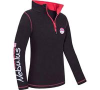 Nebulus Damen Fleecepullover Brent, Warmer Pullover, Pulli aus Fleece mit Half Zip Reißverschluss (DE/NL/SE/PL, Alphanumerisch, L, Regular, Regular, schwarz-rot)