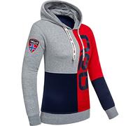 Nebulus Damen Hoody NEB, Pulli, Pullover, Sweatshirt (Model: P6101 - Damen, Navy-rot-grau; Größe: XXL/44)