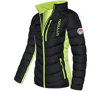 Nebulus Damen Jacke GRAFFITY, warme Outdoorjacke, praktische & vielseitige Übergangs- & Winterjacke, schwarz-lime_gr - XXL/44