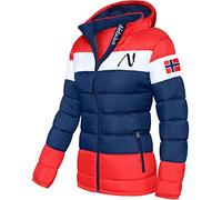 Nebulus Damen Jacke MIXUP, warme Outdoorjacke, praktische & vielseitige Übergangs- & Winterjacke, blau-rot - S/36