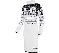 Nebulus Damen Norweger Strickkleid HIGH, Knielang, vielseitig, weiß-schwarz - XL/42