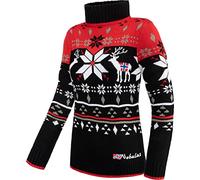Nebulus Damen Norweger Strickpullover Stag, lässiger Pullover, vielseitig, rot - L/40