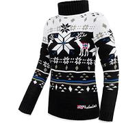Nebulus Damen Norweger Strickpullover Stag, lässiger Pullover, vielseitig, schwarz - S/36