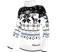 Nebulus Damen Norweger Strickpullover Stag, lässiger Pullover, vielseitig, weiß - L/40