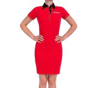Nebulus Damen Polokleid Adela, luftiges Sommerkleid, leichtes Frühlingskleid, rot-schwarz - S/36