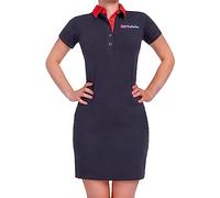 Nebulus Damen Polokleid Adela, luftiges Sommerkleid, leichtes Frühlingskleid, schwarz-rot - M/38