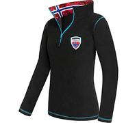 Nebulus Damen Pullover NARDY, Warmer Fleecepullover, Pulli aus Fleece mit Half Zip Reißverschluss, schwarz - XL/42