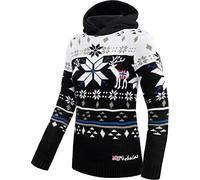 Nebulus Damen Pullover NORJAN, Warmer Hoody, schicker Pullover im Norweger-Style, schwarz - M/38