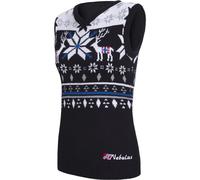 Nebulus Damen Pullunder Sleever, Warmer Pullunder, schicker Pullunder im Norweger-Style, schwarz-offwhit - S/36