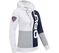 Nebulus Damen Sweatjacke NEBSTER, Jacke, praktische Kapuzenjacke, grau-Navy-weiß - XXL/44