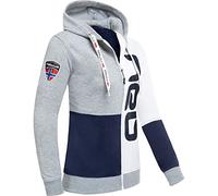 Nebulus Damen Sweatjacke NEBSTER, Jacke, praktische Kapuzenjacke, Navy-weiß-grau - L/40