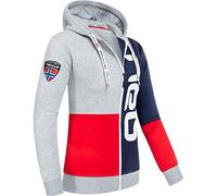 Nebulus Damen Sweatjacke NEBSTER, Jacke, praktische Kapuzenjacke, rot-Navy-grau - S/36
