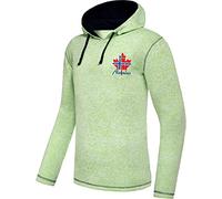 Nebulus Herren Fleecehoody Jake, stylischer Pullover, Kapuze mit Kordelzug, Lime-Navy - 3XL