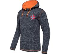 Nebulus Herren Fleecehoody Jake, stylischer Pullover, Kapuze mit Kordelzug, Navy-orange - S