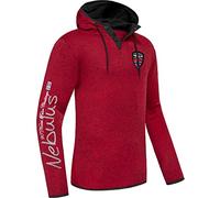 Nebulus Herren Fleecehoody Stitch, Warmer Hoody, Kapuzenpullover, rot - M