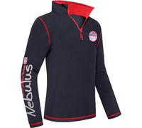 Nebulus Herren Fleecepullover Brent, Warmer Pullover, Pulli aus Fleece mit Half Zip Reißverschluss (DE/NL/SE/PL, Alphanumerisch, XXL, Regular, Regular, schwarz-rot)