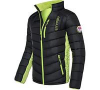 Nebulus Herren Jacke GRAFFITY, warme Outdoorjacke, praktische & vielseitige Übergangs- & Winterjacke, schwarz-lime_g - 3XL