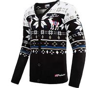 Nebulus Herren Norweger Strick Cardigan Scape, Norwegerjacke, vielseitig, schwarz - XL