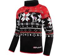 Nebulus Herren Norweger Strickpullover Stag, lässiger Pullover, vielseitig, rot - M