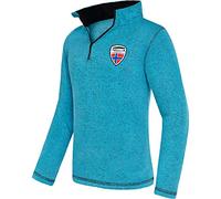 Nebulus Herren Pullover Kyle, Warmer Fleecepullover, Pulli aus Fleece mit Half Zip Reißverschluss, türkis-schwarz - 3XL