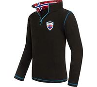 Nebulus Herren Pullover NARDY, Warmer Fleecepullover, Pulli aus Fleece mit Half Zip Reißverschluss, schwarz - M